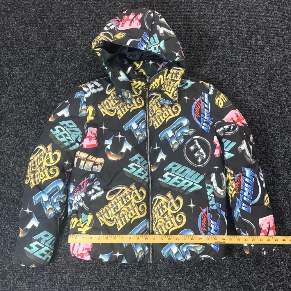True Religion Chrome Logo Puffer Jacket Jet Black 2026 SMS Sample Unreleased M